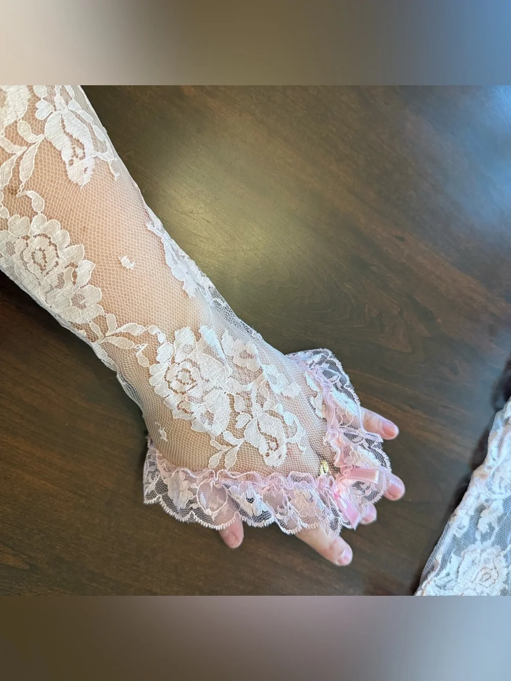 Vintage Victorian lace gloves sleeves
